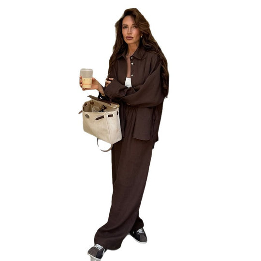 Damen Loungewear-Anzug aus leichtem Leinen EB