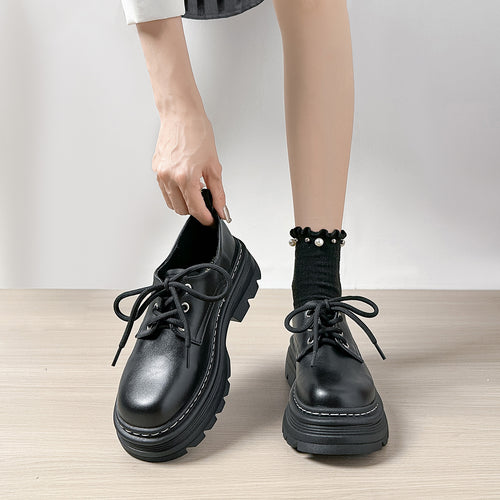 Damen Schnürschuhe mit robustem Plateau und stylishem Design EB