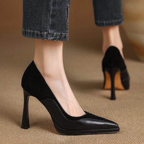 Damen elegante Spitzer-Pumps mit luxuriösem Fuxia-Design EB