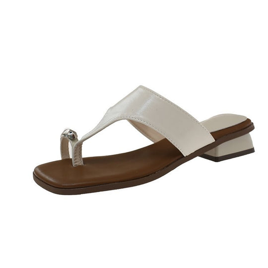 Damen elegante Zehentrenner mit modischem Blockabsatz EB