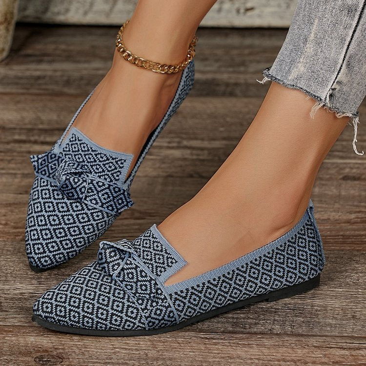 Damen Modische Ballerinas mit dekorativem Schleifen-Detail EB
