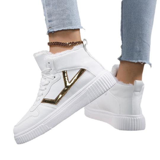 Damen Hohe Sneaker mit warmem Futter und rutschfester Sohle EB