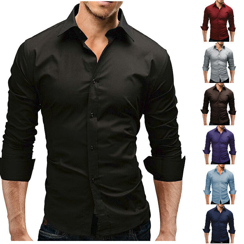 Herren nan tailliertes Businesshemd mit Cutaway-Kragen und Stretch-Baumwollmix EB