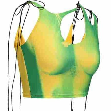 Damen Crop-Top mit asymmetrischem Dekolleté und verstellbaren Trägern EB