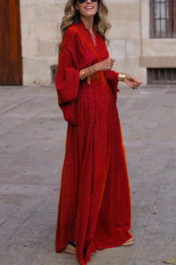 Damen Maxikleid mit elegantem Schnitt und weit ausgestellten Ärmeln EB