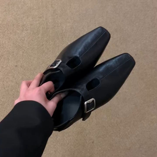 Damen elegante Slipper mit modischer Schnalle EB
