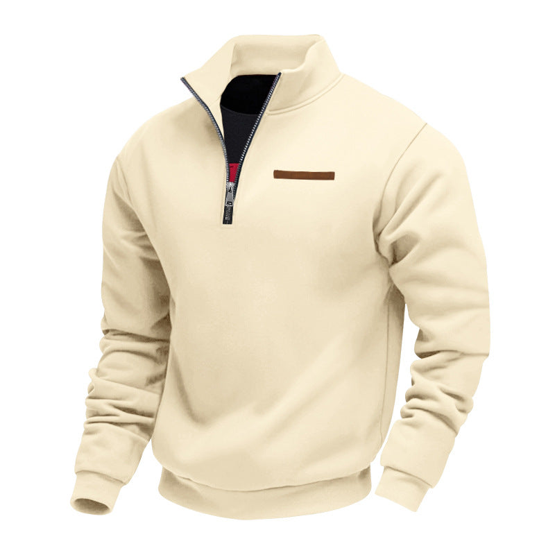 Herren modischer Kapuzenpullover mit halbem Reißverschluss und hochwertigen Details EB