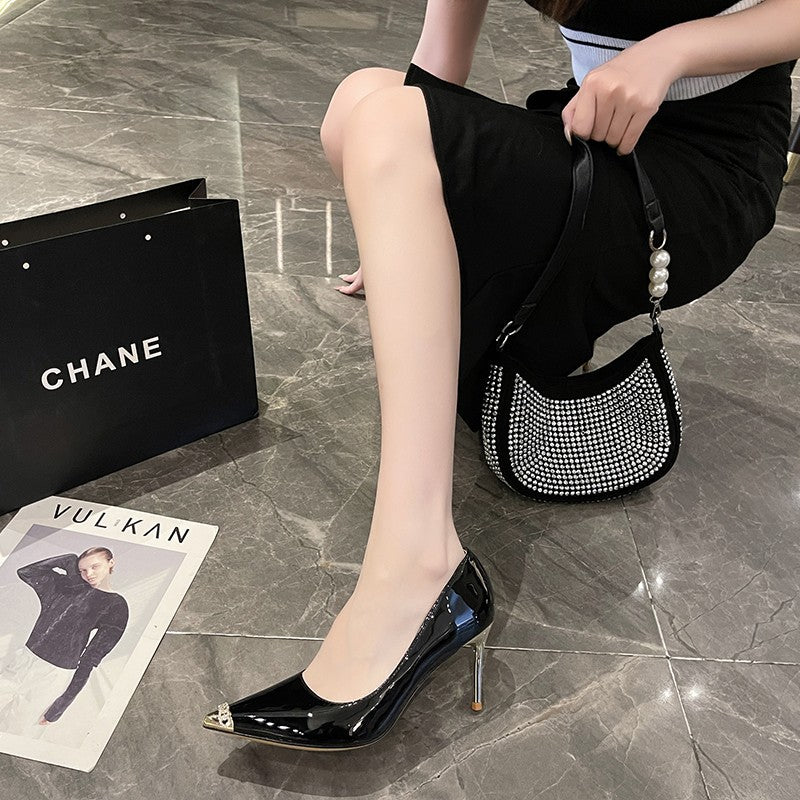 Damen Elegante und schicke High Heels mit glitzerndem Zehen-Detail EB