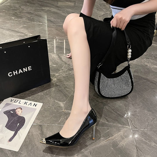 Damen Elegante und schicke High Heels mit glitzerndem Zehen-Detail EB