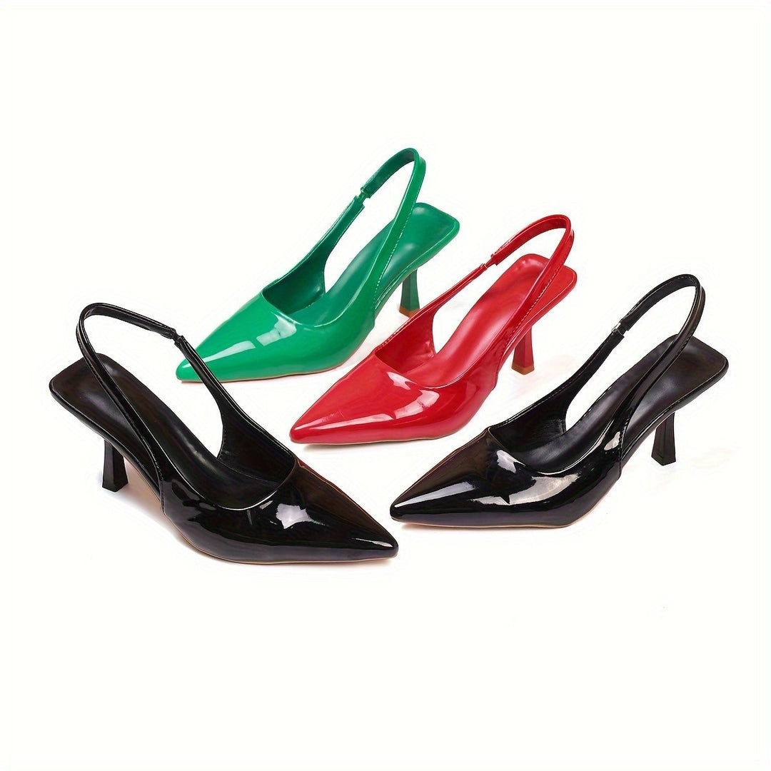 Damen Slingback Pumps mit spitzem Zehenbereich EB
