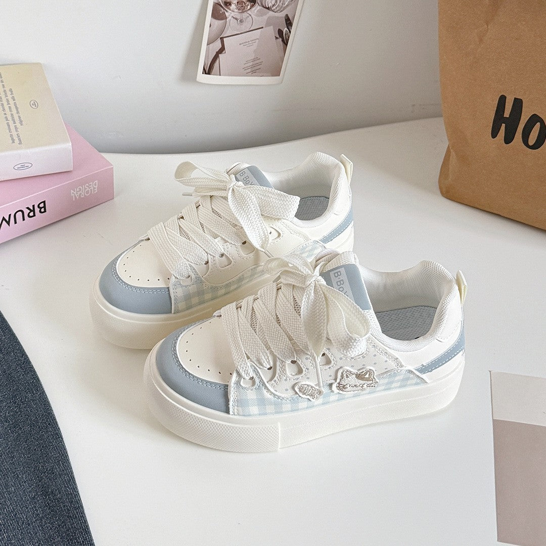 Damen Sneakers mit modischem Karomuster und komfortabler Sohle EB