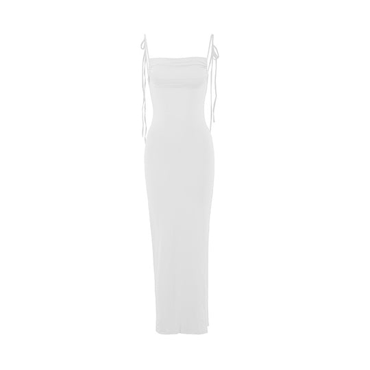 Damen Elegantes Wickelkleid mit tiefem Rückenausschnitt und zarten Bindebändern EB