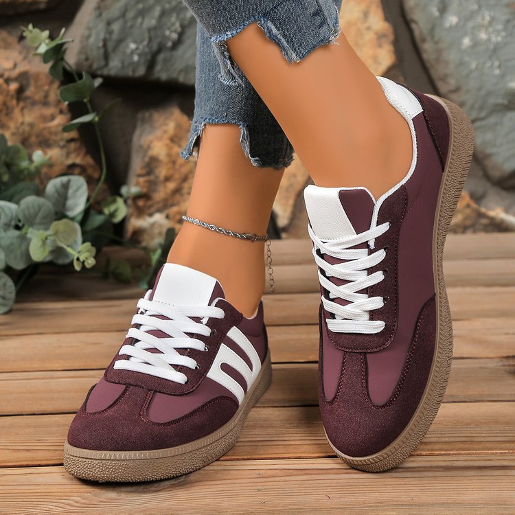 Damen modische Sneakers mit hochwertigem Veloursleder und rutschfester Sohle EB