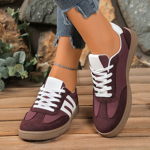 Damen modische Sneakers mit hochwertigem Veloursleder und rutschfester Sohle EB