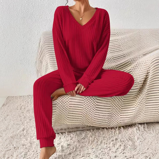 Damen Loungewear Set aus Rippstrick EB