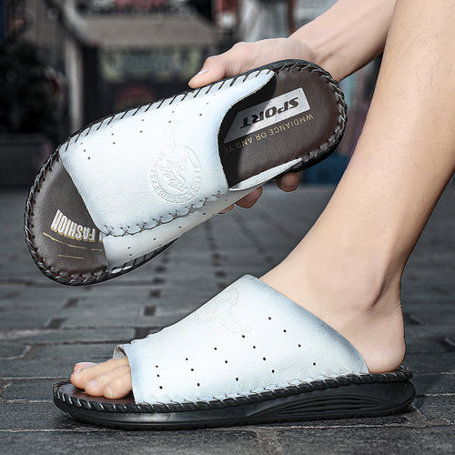 Herren Komfortable und atmungsaktive Ledersandalen EB