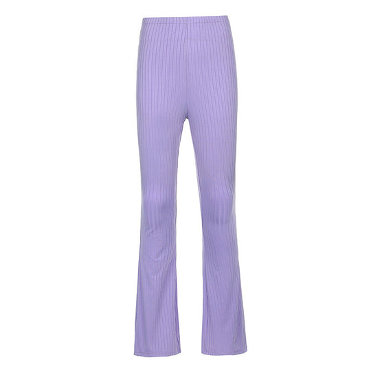 Damen Flared-Leggings mit geripptem Design und hohem Bund EB