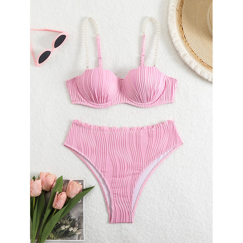 Damen Push-Up-Bikini mit Raffung und eleganten Trägern EB