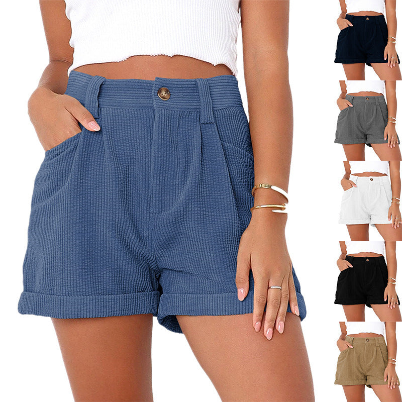 Damen Hochwertige Design-Shorts Im Waffelstrick EB