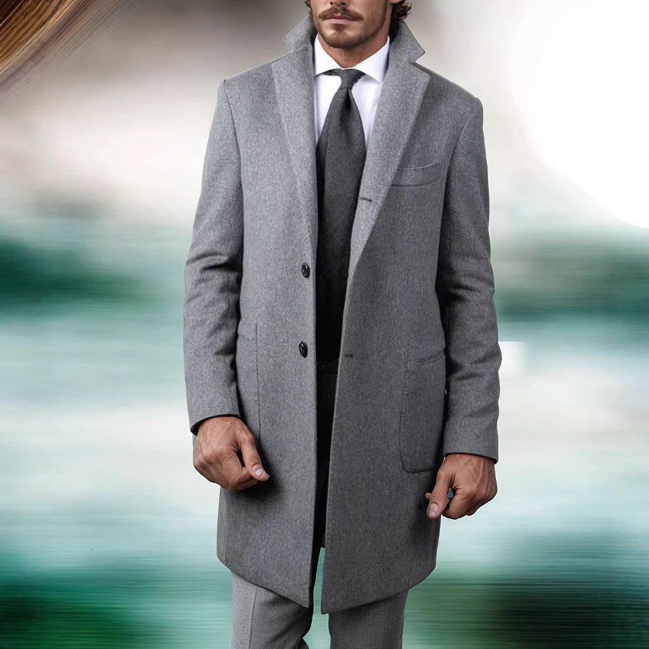 Herren eleganter Wollmantel mit schlanker Silhouette EB