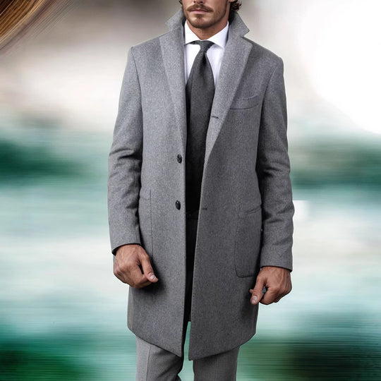 Herren eleganter Wollmantel mit schlanker Silhouette EB