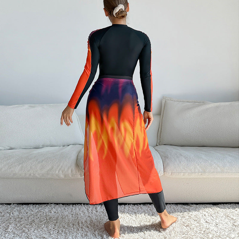 Damen Sportlicher Einteiler mit hohem Kragen und seitlichem Wickel-Design EB