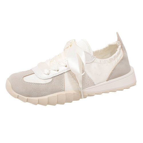 Damen Sneakers mit glänzenden Schnürsenkeln und atmungsaktivem Mesh-Obermaterial EB