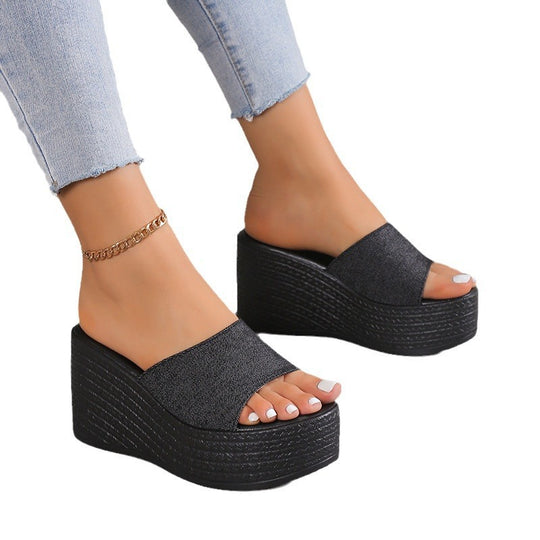 Damen Wedge-Sandaletten mit komfortabler Plattform und modischem Obermaterial EB
