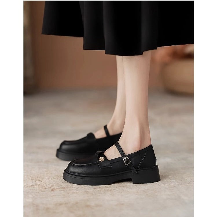 Damen elegante Mary Jane Loafers mit modischem Riemchen und komfortablem Fußbett EB