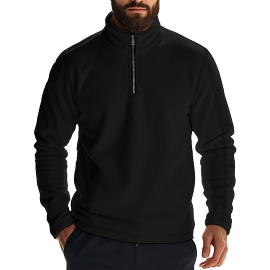Herren Fleece-Kapuzenpullover mit halbem Reißverschluss EB