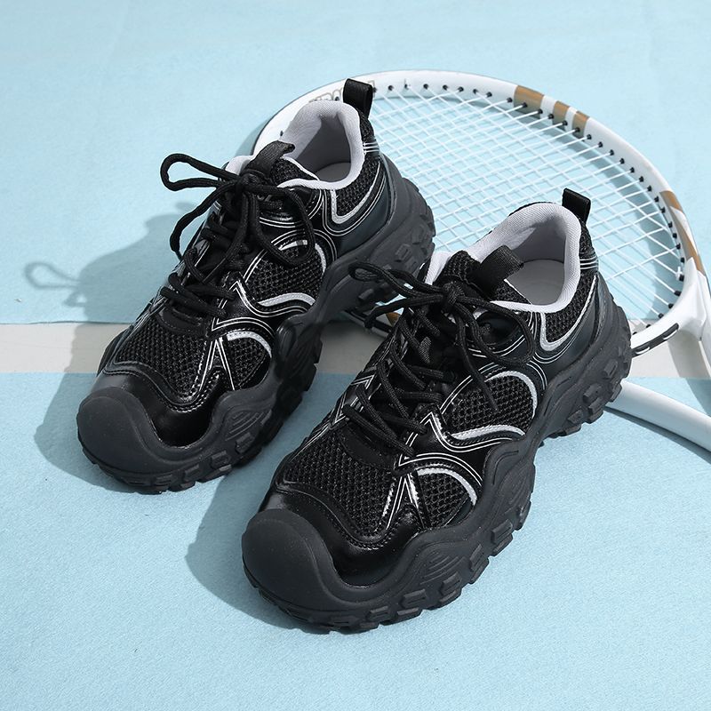 Damen Sportliche Sneakers mit atmungsaktiver Netzoberfläche und gepolsterter Sohle EB