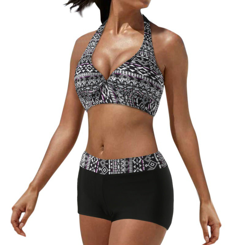 Damen Sportlicher Bikini mit hoch geschnittenem Unterteil EB