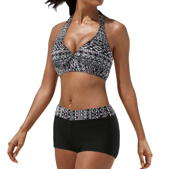 Damen Sportlicher Bikini mit hoch geschnittenem Unterteil EB