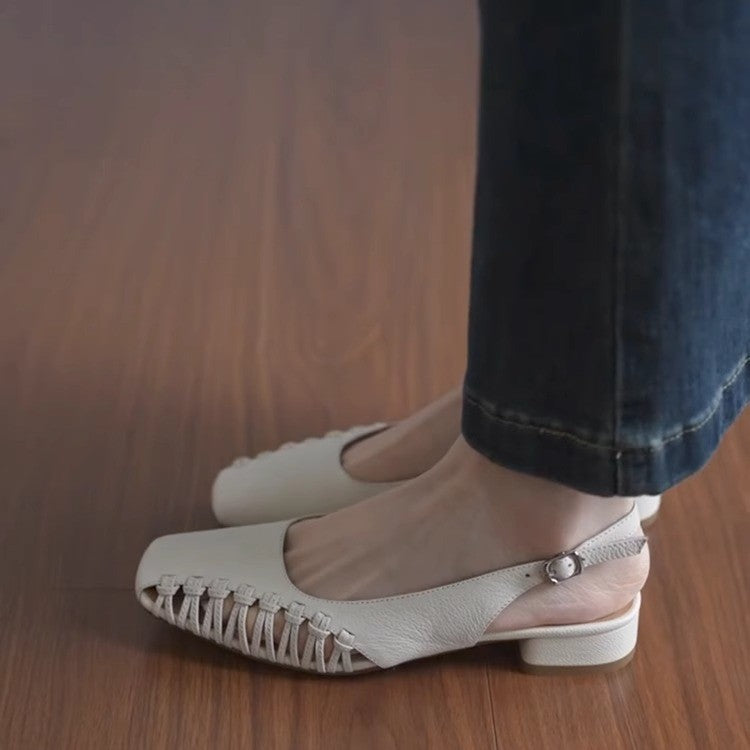 Damen Slingback-Pumps mit modischem Riemendetail und bequemer Fußbettgestaltung EB