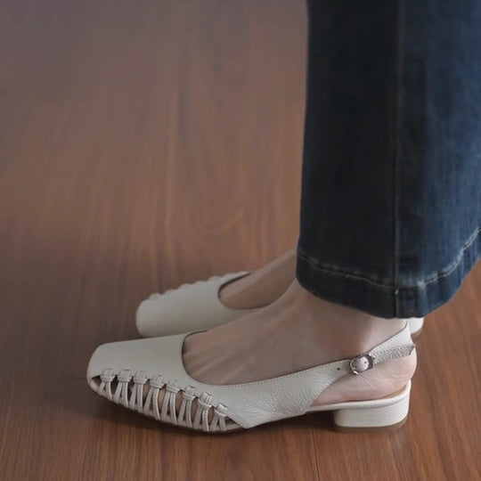 Damen Slingback-Pumps mit modischem Riemendetail und bequemer Fußbettgestaltung EB