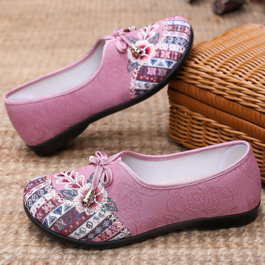 Damen Elegante und dekorative Hausschuhe mit floralem Design EB