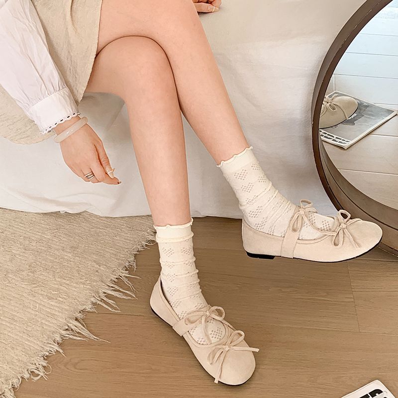 Damen Ballerinas mit modischem Schleifen-Design und weicher Sohle EB