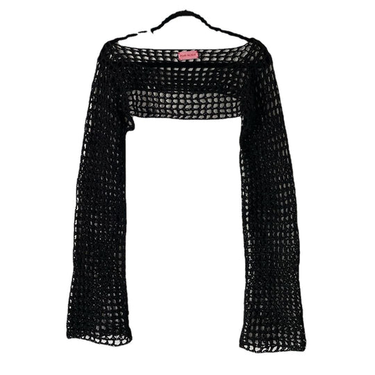Damen gehäkeltes Langarm-Top mit Off-Shoulder-Design EB