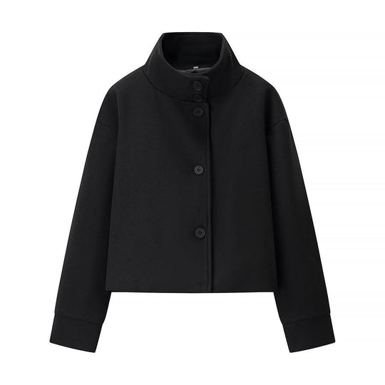 Damen elegante Kurzjacke mit Stehkragen und modischen Knopfdetails EB