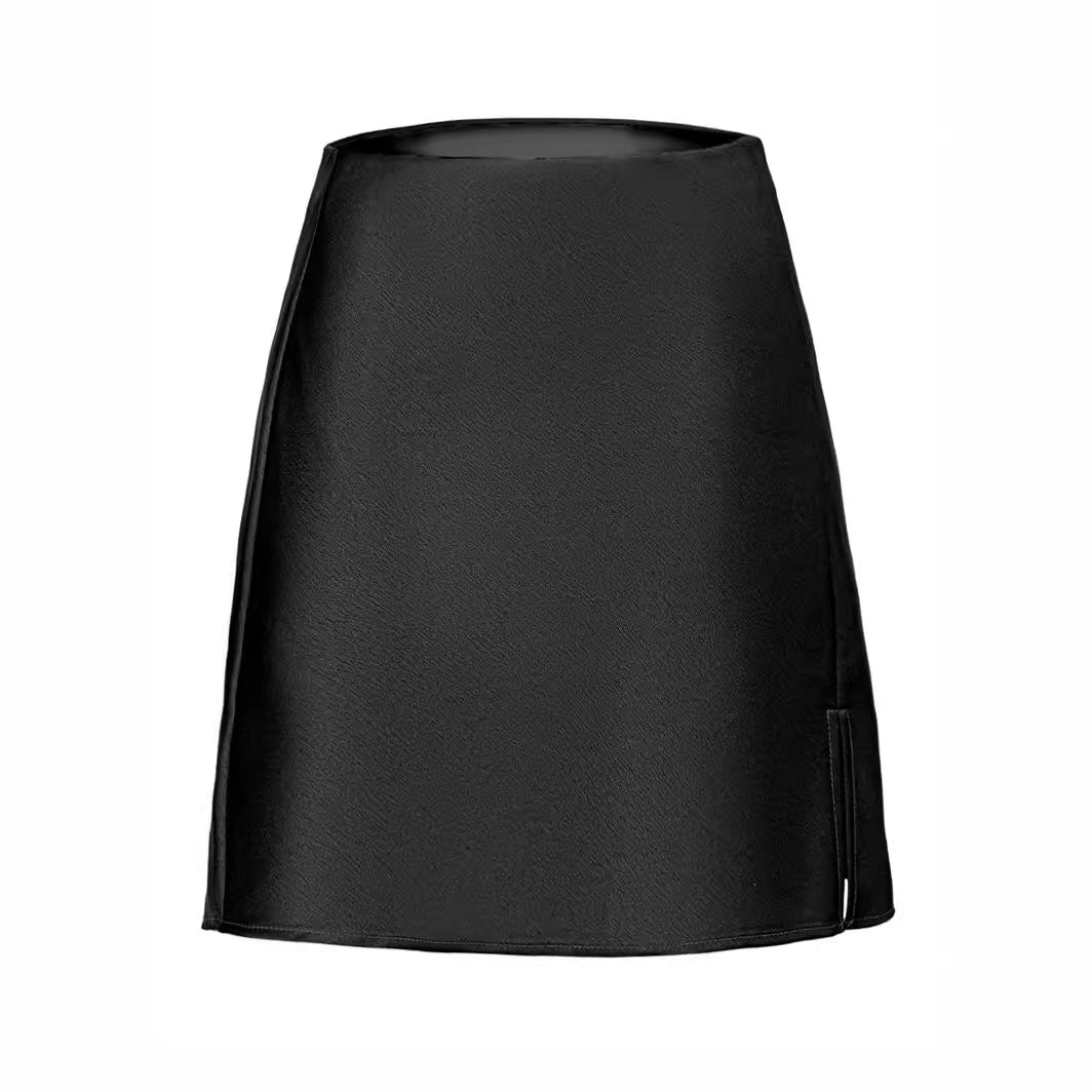 Damen Schicker A-Linien Rock aus glänzendem Material EB