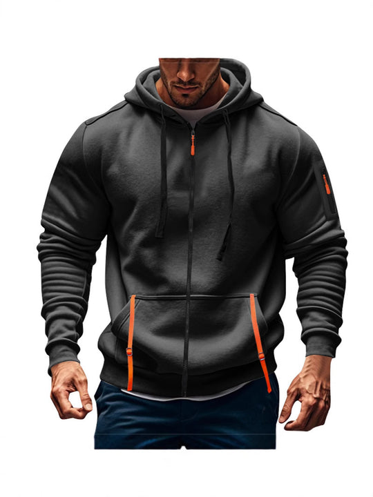 Herren sportliche Kapuzenjacke mit praktischen Reißverschlusstaschen EB