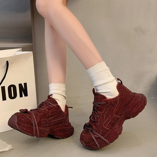 Damen Chunky-Plateau-Sneakers mit atmungsaktivem Mesh und sculpted Profil EB