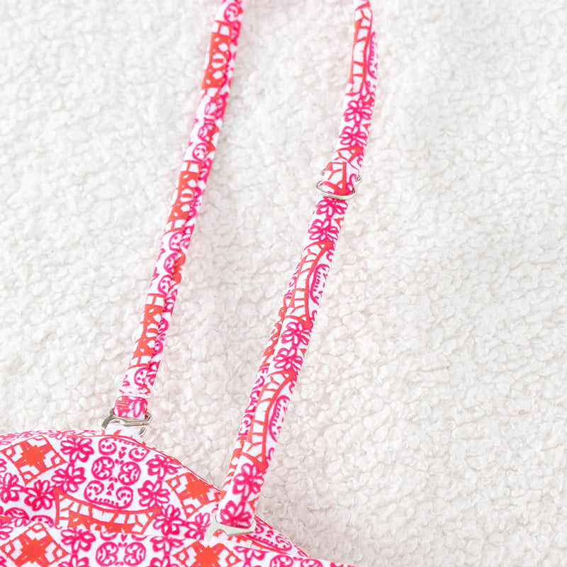 Damen Bandeau-Bikini mit dekorativem Knoten und verspielten Bindebändern EB