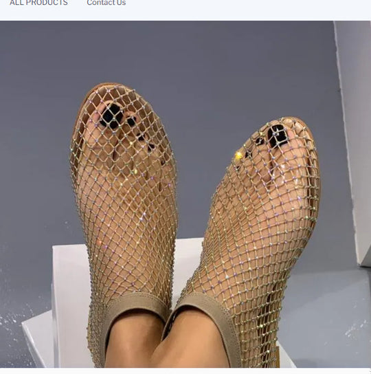 Damen Netz-Sneaker mit funkelnden Akzenten und offenem Zehenbereich EB