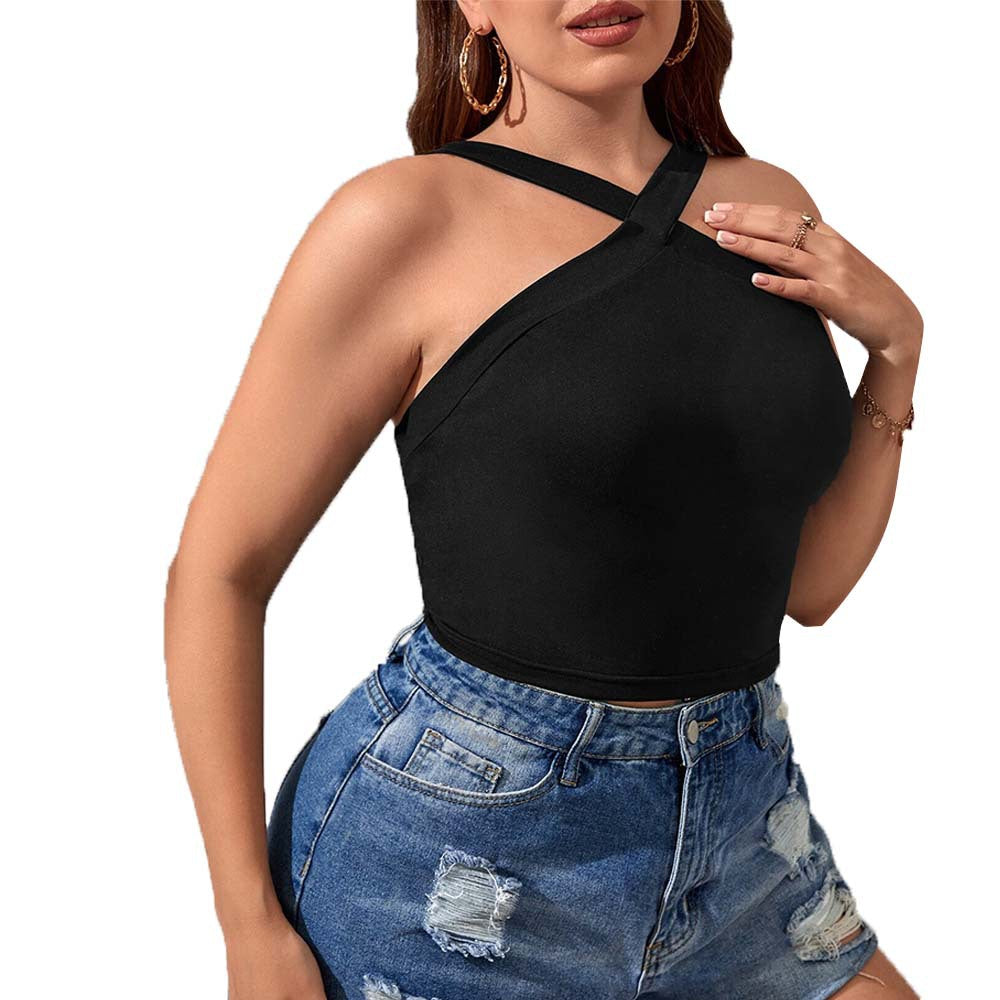 Damen Crop-Top mit asymmetrischem Design und verstellbaren Trägern EB
