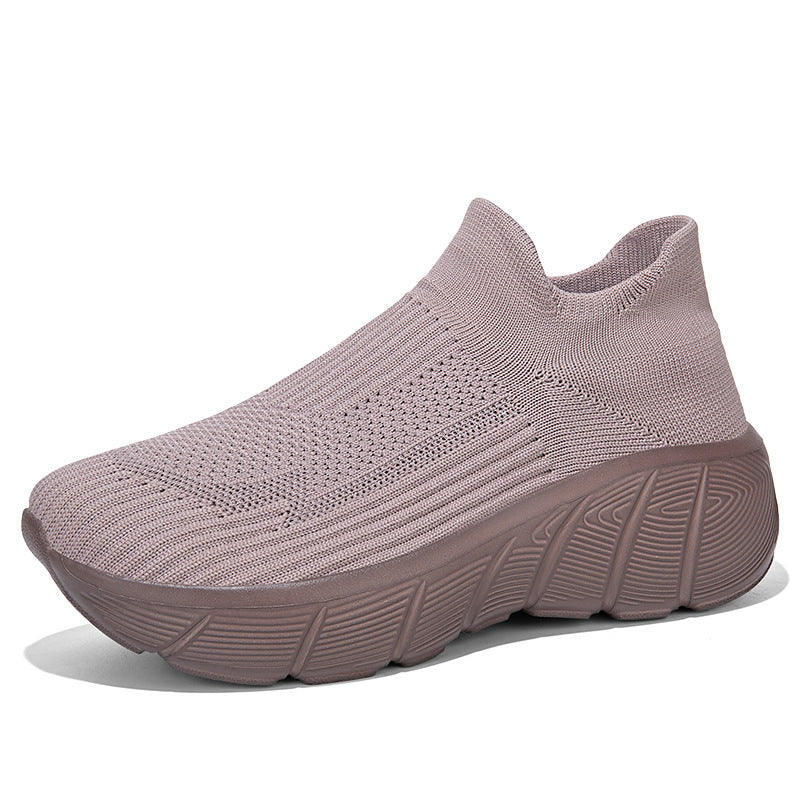 Damen Bequeme Sneaker mit elastischem Strickoberteil EB