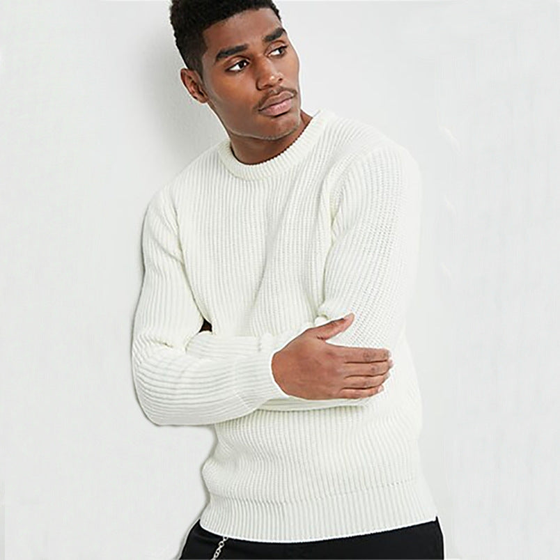 Herren Grobstrickpullover mit strukturiertem Rippdesign und lässiger Passform EB