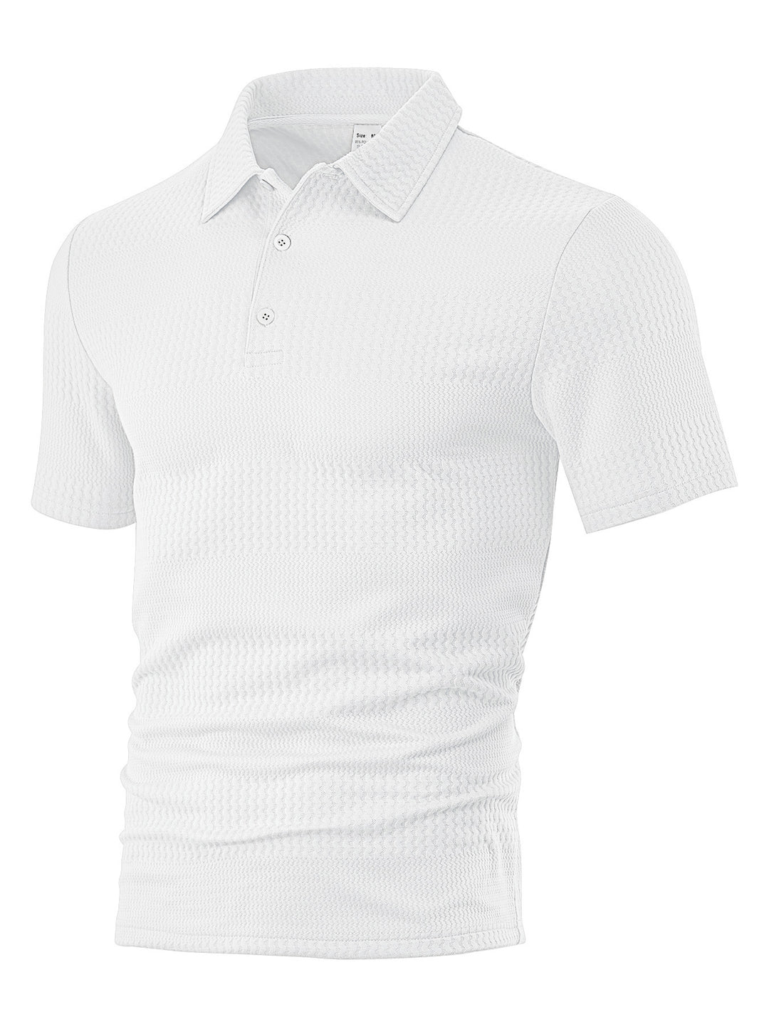 Herren nan körperbetontes Kurzarm-Polo aus elastischem Jacquardstrick mit Hemdkragen EB