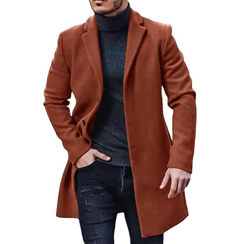 Herren eleganter Langmantel mit modernem Schnitt und praktischen Taschen EB 1757081343