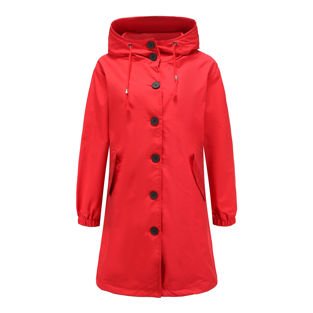 Damen modische Übergangsjacke mit verstellbarer Kapuze und praktischen Taschen EB